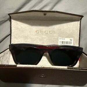 Gucci Black and Red Sunglasses